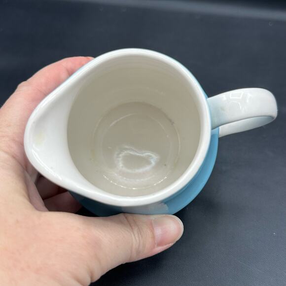 Vintage Creamer Mikasa Cera-Stone Blue Gigi Pattern Made in Japan - Picture 6 of 7